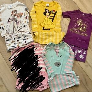 Hanna Andersson PJ - Disney and unicorn 3t - 90 pajama bundle